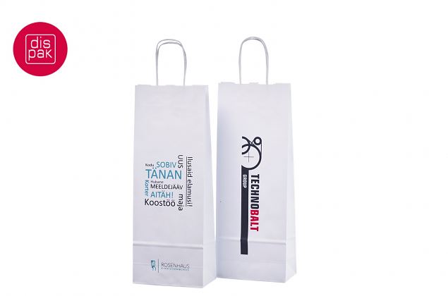 valkoiset tyylikk��t ny�rik�densijalliset paperikassit omalla logolla 