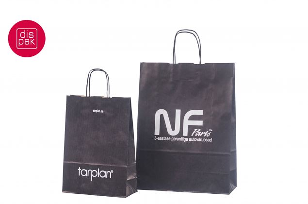 mustat ny�rik�densijalliset paperipussit omalla logolla 