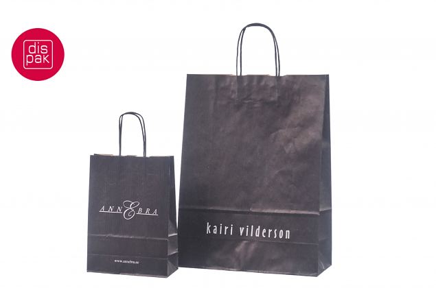 musta tyylik�s paperikassi omalla painatuksella 