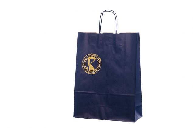 Hyv�nn�k�inen sininen paperikassi korkealla laadulla. Voidaan r��t�l�id� omalla logolla. Saatavana