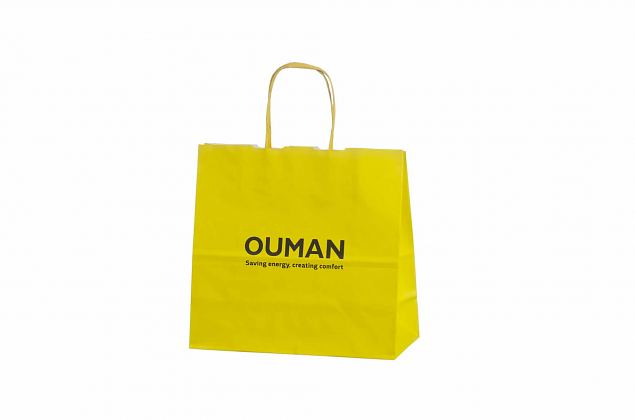 keltainen tyylik�s paperikassi omalla painatuksella 