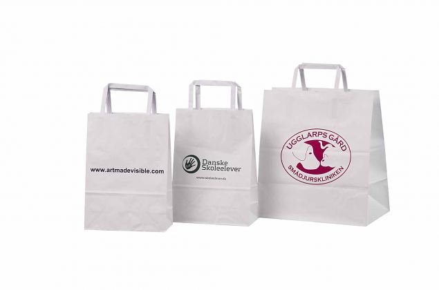 white kraft paper bags with print 