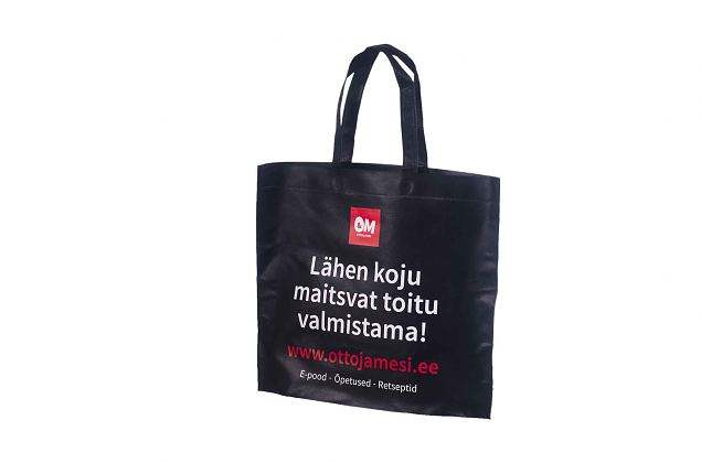 durable black non-woven bag with print 