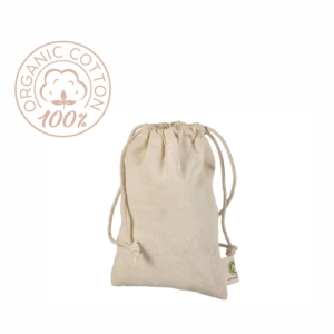 Poser av økologisk bomull med snørelukking
