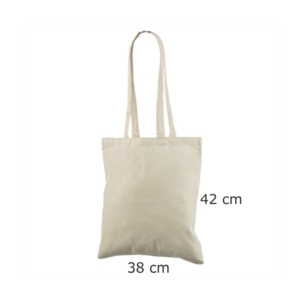 Naturhvitt handlenett med lange håndtak 38 × 42 cm