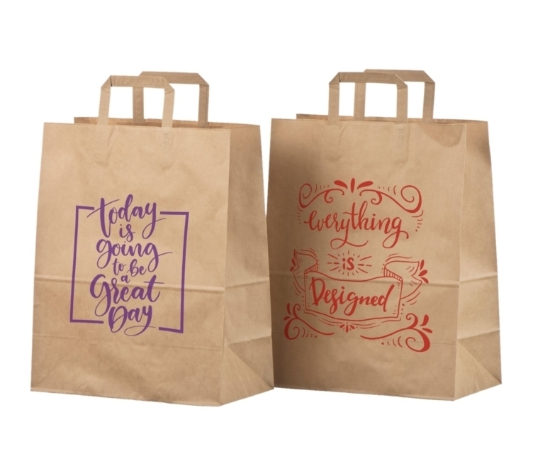 Brun take-away pose 32x17x40 cm med bedriftslogo