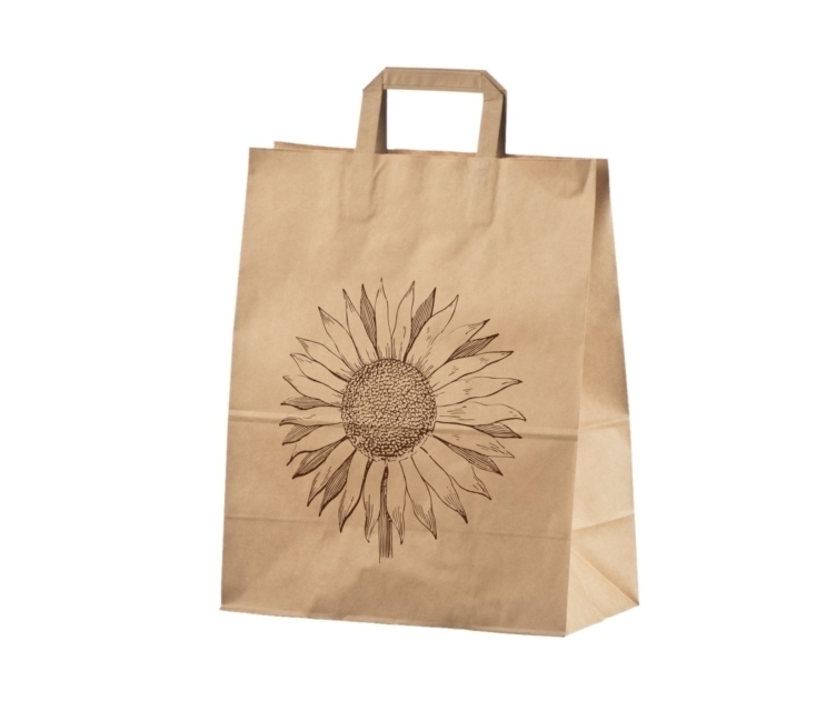 Brun take-away pose 32x17x40 cm med miljøvennlig trykk