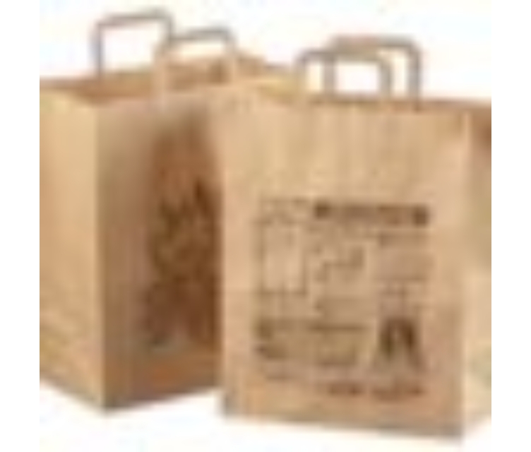 Brun take-away pose 32x17x40 cm med tilpasset trykk