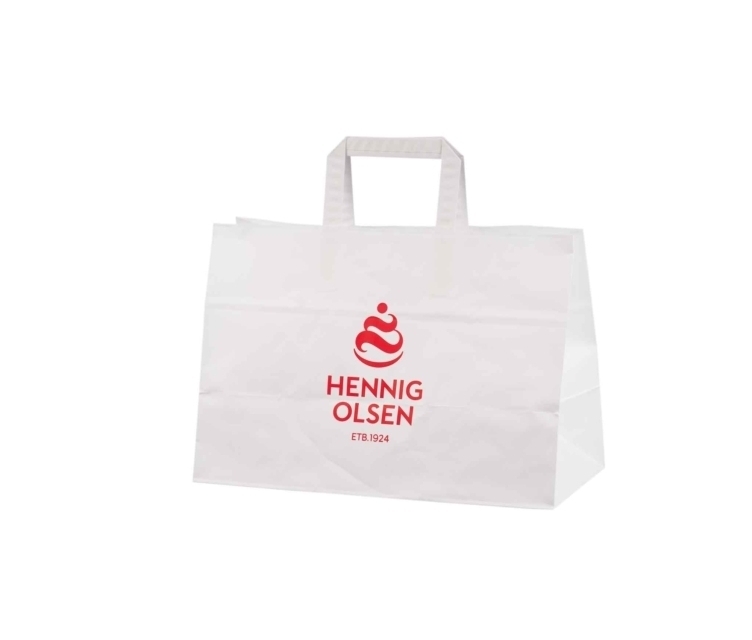 Hvit take-away pose 35x17x24,5 cm med stilfullt design