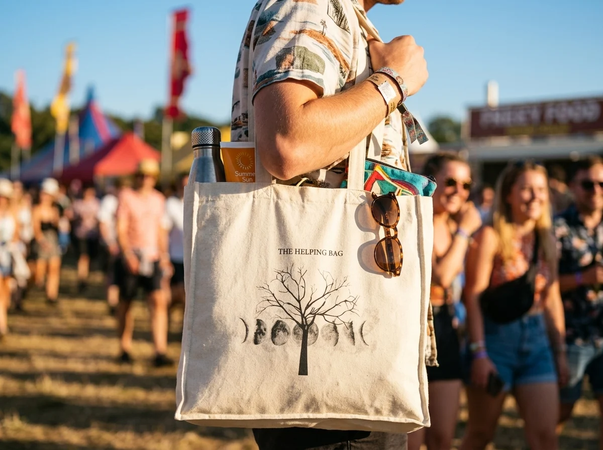 Praktisk festivalnett i bruk