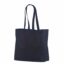 Svart handlenett med bred bunn og sidefall. Mål: 50×38+14 cm