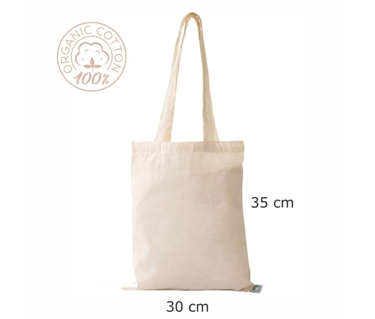 Naturhvitt handlenett av økologisk bomull 30×35 cm
