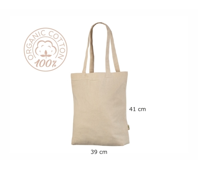 Naturhvitt handlenett av økologisk bomull 39×41 cm