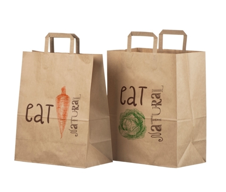 Brun take-away pose 32x17x40 cm med reklametrykk